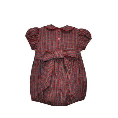Remember Nguyen Red Plaid Julliette Smocked Bubble