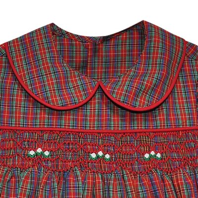 Remember Nguyen Red Plaid Julliette Smocked Bubble
