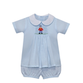Baby Sen Blue Shay Soldier Apron Short Bubble Set