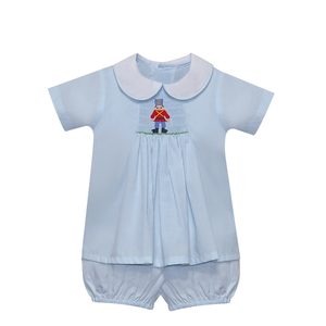Baby Sen Blue Shay Soldier Apron Short Bubble Set