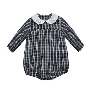 Baby Sen Navy Plaid Train Sawyer Boy Bubble