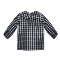 Baby Sen Navy Plaid Dakota Peter Pan Collared Shirt