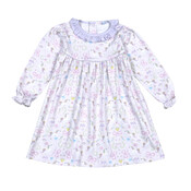 Baby Loren Unicorns Lavender Ruffle Pima Dress