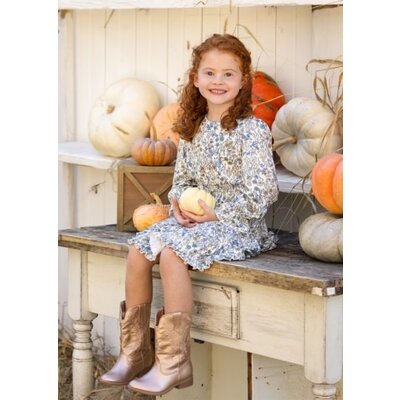 Mabel and Honey | Isobella and Chloe Blue Brooklyn Floral Dress