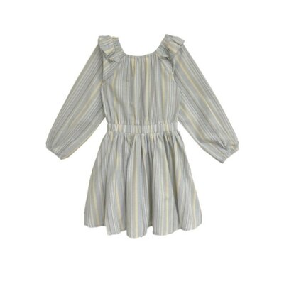 Blue Brooklyn Elastic Wasit Stripe Dress