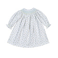 Baby Loren Mia Blue Floral Pima Hand Smocked Bishop Dress