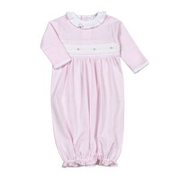 Baby Loren Sally Pink Stripes Hand Smocked Pima Gown