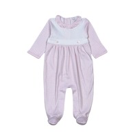 Baby Loren Pink Gingham Two Button Footie