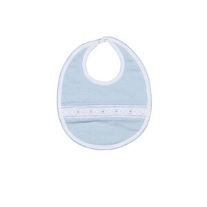Baby Loren Tim Blue Stripes Hand Smocked Pima Bib
