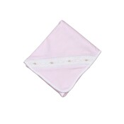 Baby Loren Sally Pink Stripes Hand Smocked Pima Receiving Blanket