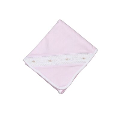 Baby Loren Sally Pink Stripes Hand Smocked Pima Receiving Blanket