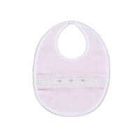 Baby Loren Sally Pink Stripes Hand Smocked Pima Bib