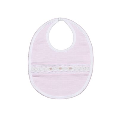 Baby Loren Sally Pink Stripes Hand Smocked Pima Bib