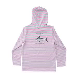 Prodoh Orchid Pink and Green Stripe Pro Performance Hoodie T-shirt
