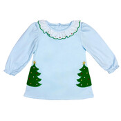 Zuccini Christmas Tree Amelie Dress Lt Blue Knit