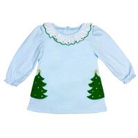 Zuccini Christmas Tree Amelie Dress Lt Blue Knit