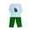 Zuccini Christmas Tree Harry's Play Tee Lt. Blue w/ Green Pants Set