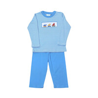 Zuccini Dino Festival Harry's Play Tee Periwinkle and Knit Pants Set