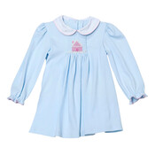 Zuccini Gingerbread House Sylvie Dress Lt Blue Knit