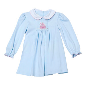 Zuccini Gingerbread House Sylvie Dress Lt Blue Knit