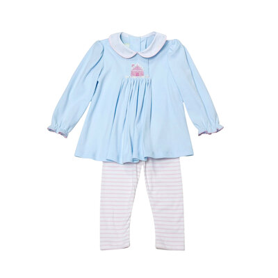 Zuccini Gingerbread Sylvie Leggings Set Lt Blue Knit