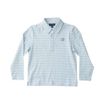 Prodoh Ice Water Blue Surf Stripe LS Too Cool for School Polo