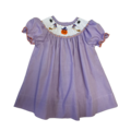 Lulu Bebe Halloween Smocked Bishop Purple Gingham