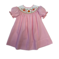 Lulu Bebe Pumpkin Harvest Smocked Bishop Pink Gingham