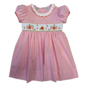 Lulu Bebe Pumpkin Harvest Smocked Waist Dress Pink Gingham
