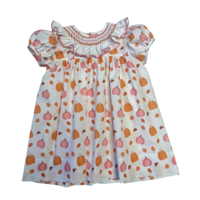 Lulu Bebe Fall Pumpkin Ruffle Collar Dress
