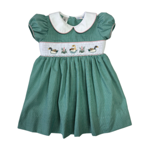 Lulu Bebe Mallard Duck Smocked Waist Dress