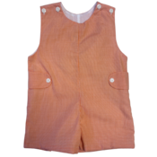 Lulu Bebe Fall Pumpkin Orange Gingham Basic Shortall