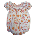 Lulu Bebe Fall Pumpkin Smocked Ruffle Collared Bubble