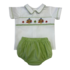 Lulu Bebe Turkey Smocked White Collar Boy Bloomer Set