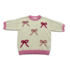 Lulu Bebe Pink Bows Cream Sweater
