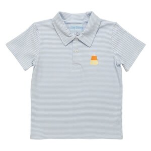 Itsy Bitsy Halloween Candy Polo Blue Stripe