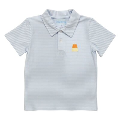 Itsy Bitsy Halloween Candy Polo Blue Stripe