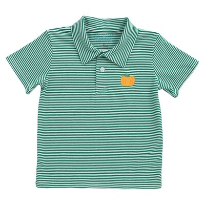Itsy Bitsy Pumpkin Polo Green Stripe