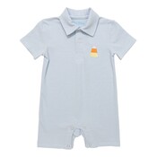 Itsy Bitsy Halloween Candy Romper Blue Stripe