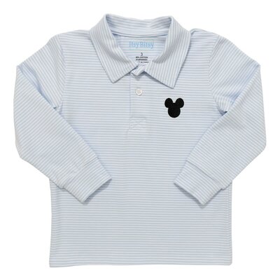 Itsy Bitsy Mouse Polo Blue Stripe