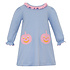 Claire & Charlie Pink Pumpkin Blue Stripe Aline Dress