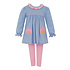 Claire & Charlie Pink Pumpkin Blue Stripe Girls Tunic Set