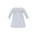 Petit Bebe Bows Lt Blue Knit Dress