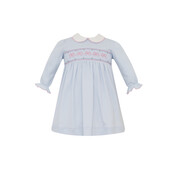 Petit Bebe Bows Lt Blue Knit Dress