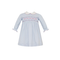 Petit Bebe Bows Lt Blue Knit Dress