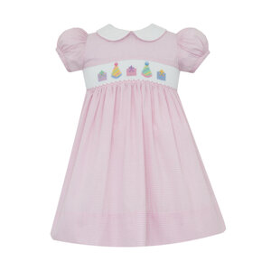 Petit Bebe Birthday Girls Pink Gingham Dress
