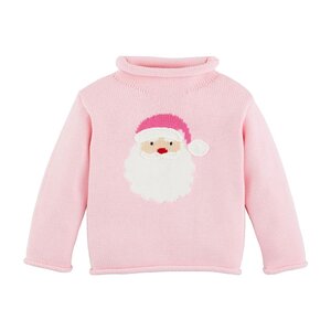 Mud Pie Pink Santa Rollneck Sweater