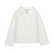 Mayoral Cream Ruffle Neck Top