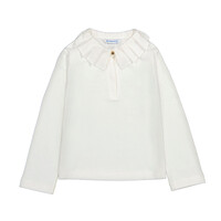 Mayoral Cream Ruffle Neck Top