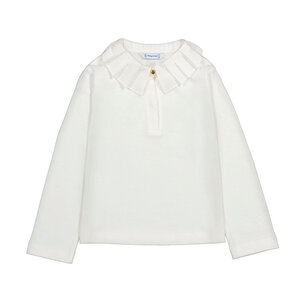 Mayoral Cream Ruffle Neck Top